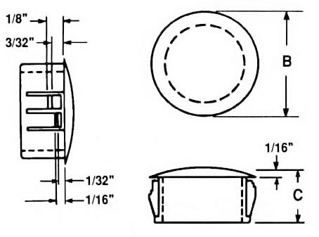 (173) 1-3/32" Locking Hole Plug Nylon-White