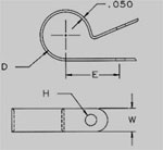 (131) 3/16" X 3/8" wide (D= 3/16, W= 3/8, H= .140, E= .430)