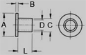 (100) #2 Screw Insulator Nylon 6/6 (A=.181, B=.046, C=.120, D=.090)